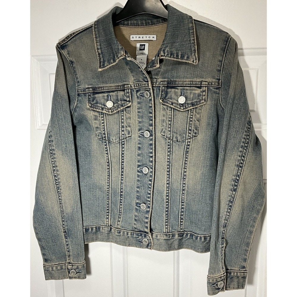 Gap Jacket Stretch Denim Classic Trucker/Biker Light Wash Cotton Women's Small